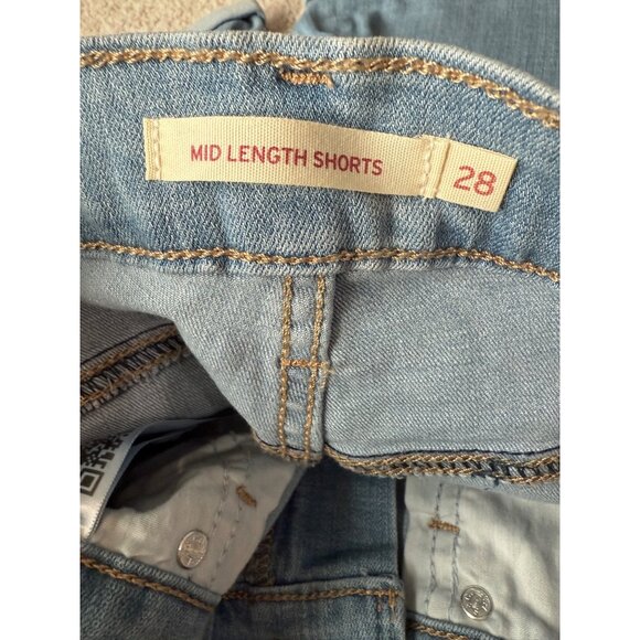 Levi's New Shorts Womens Size 28 Denim Jean Mid Length Rolled Hem Soft - Picture 6 of 15